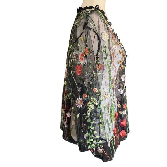 Rabbit Rabbit Rabbit Sheer Embroidered Floral Shrug Whimsigoth 4XL Darkfairy - Picture 5 of 11